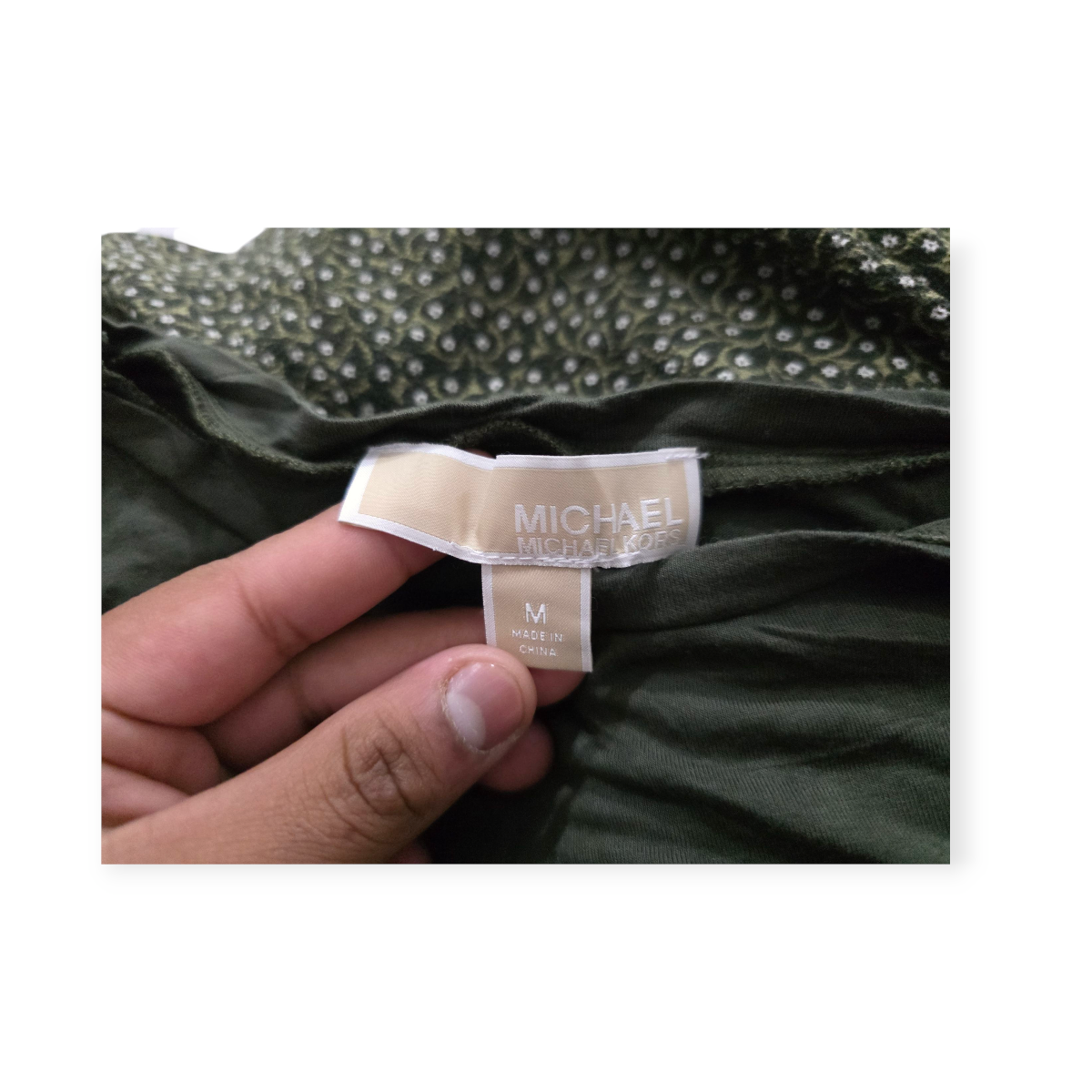 Blusa Michael Kors Mediana M Verde Sin Mangas Con Flores