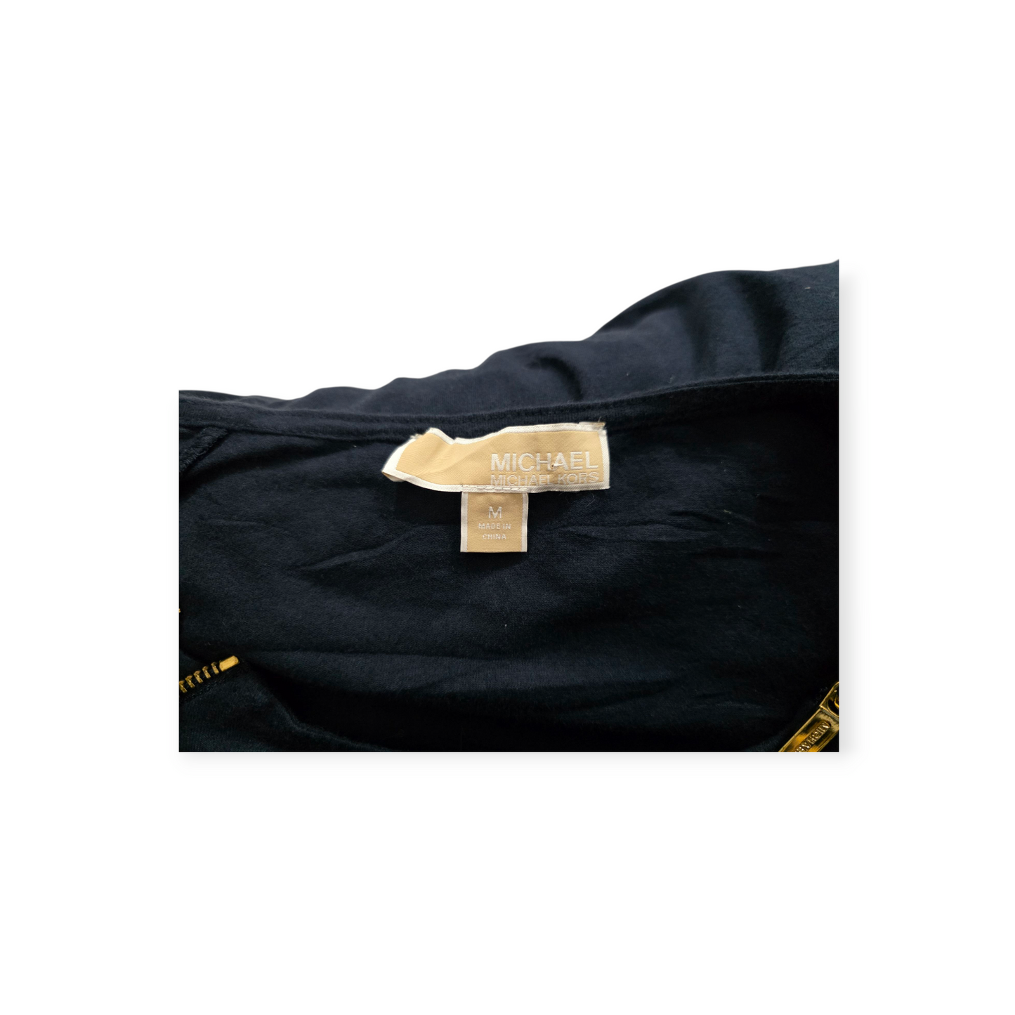 Blusa Michael Kors Mediana M Azul Marino Cierres Manga Larga