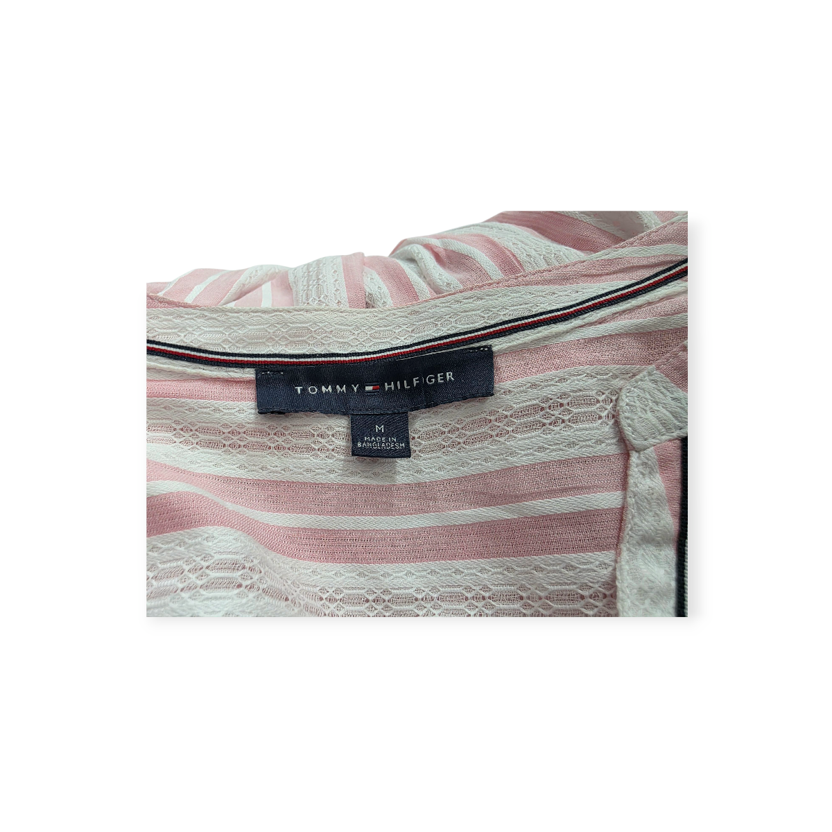 Blusa Tommy Hilfiger Mediana M Rosa Claro Con Blanco