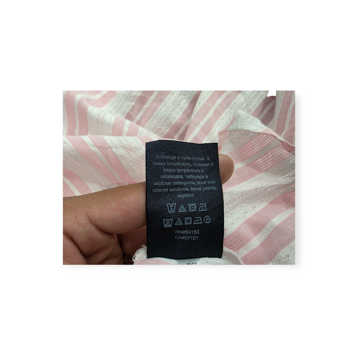 Blusa Tommy Hilfiger Mediana M Rosa Claro Con Blanco