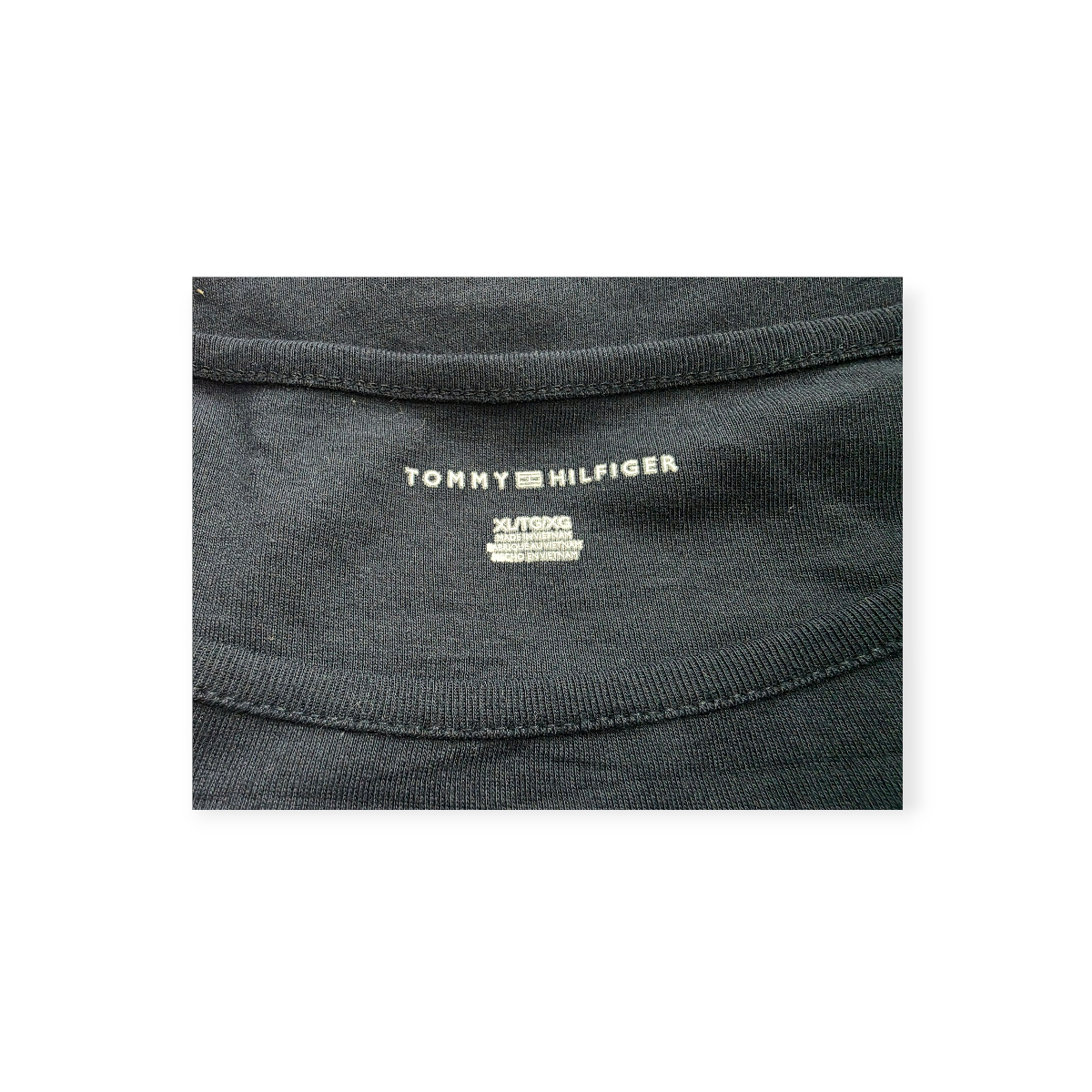 Playera Tommy Hilfiger Xgrande Xl Negra Manga Corta