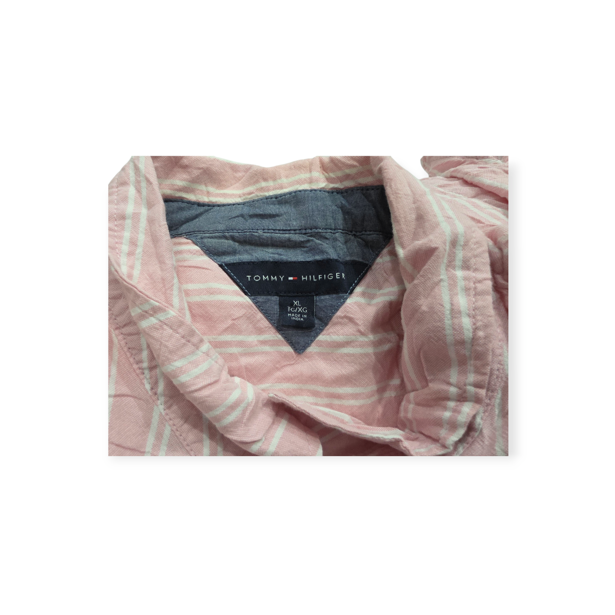 Camisa Tommy Hilfiger Xgrande Xl Rosa Rayada Extra Grande