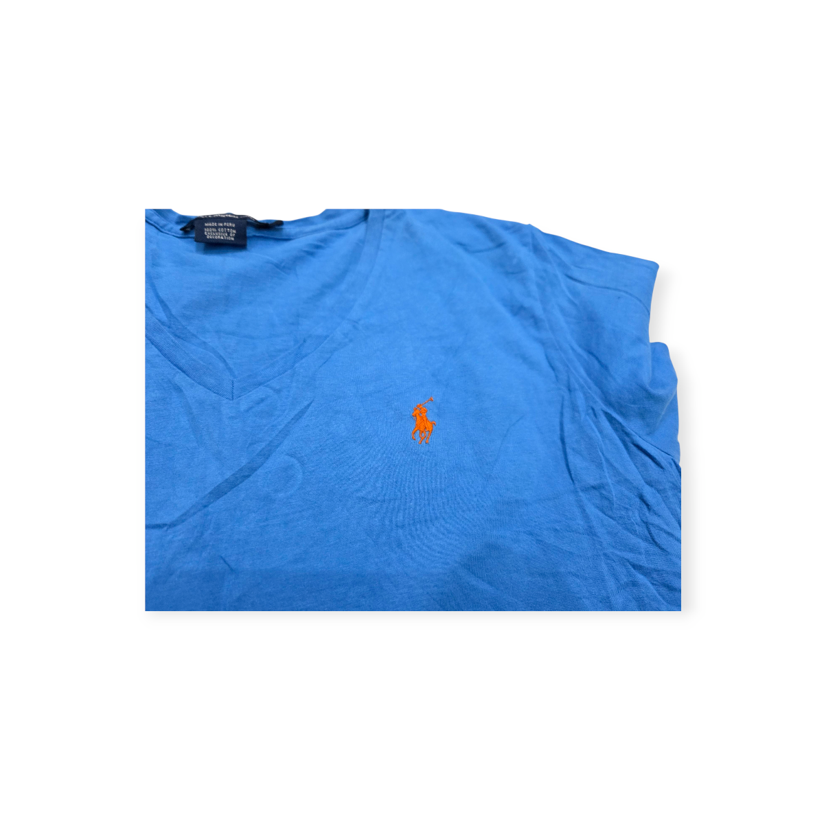 Playera Ralph Lauren Sport Xgrande Xl Azul Con Pony Naranja