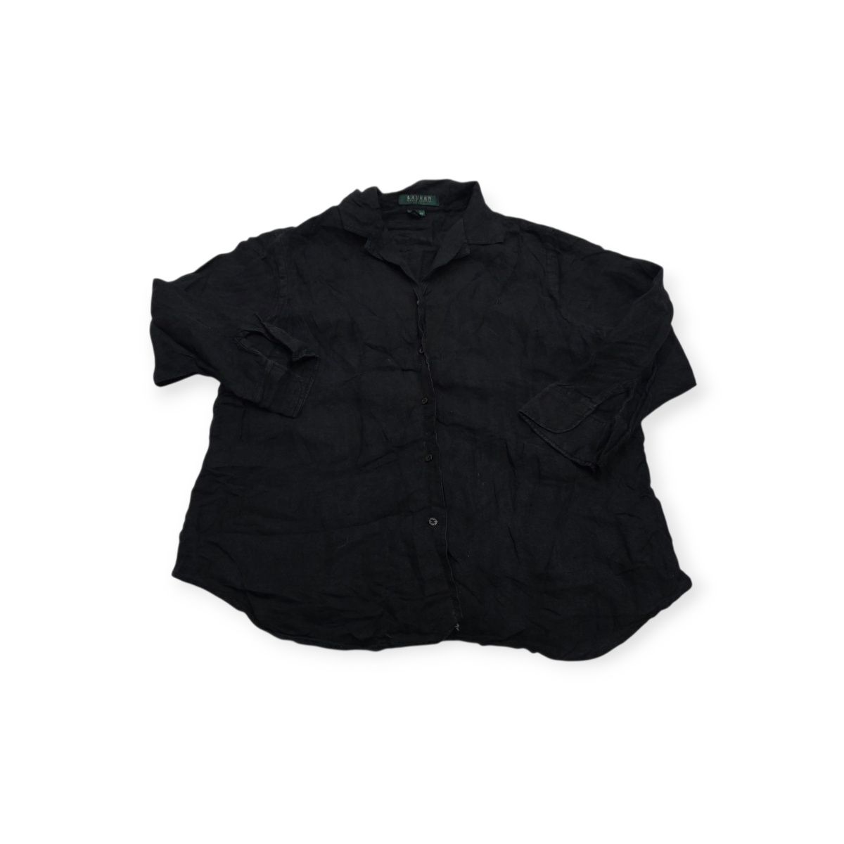 Camisa Ralph Lauren De Lino Grande L Color Negro De Mujer