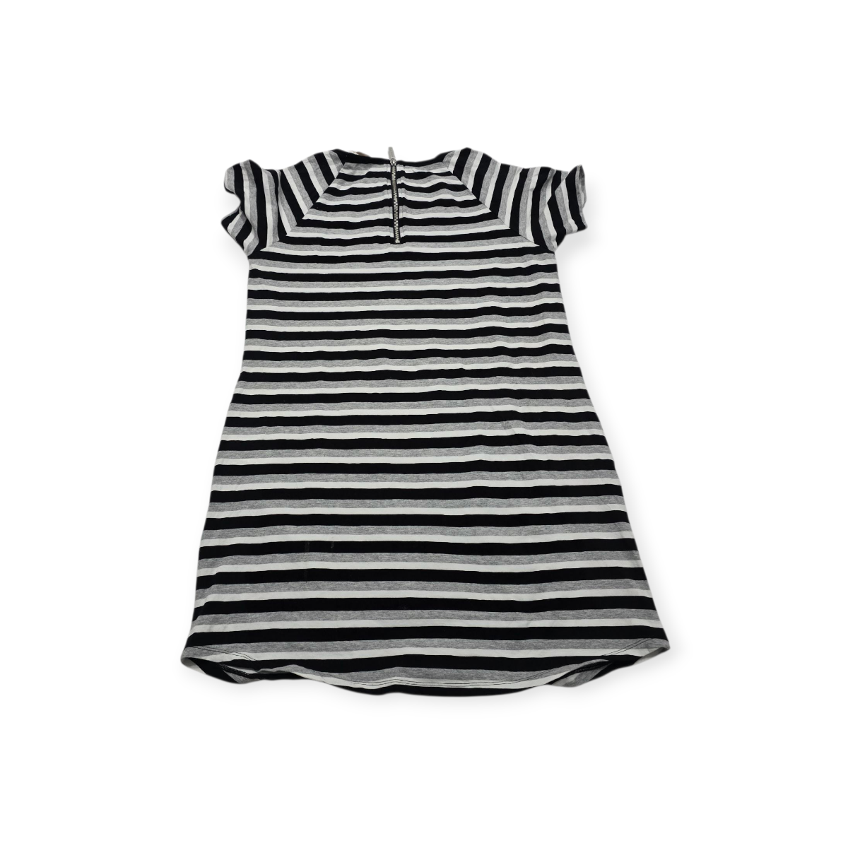 Vestido Michael Kors M Rayado Negro/gris/blanco Manga Corta