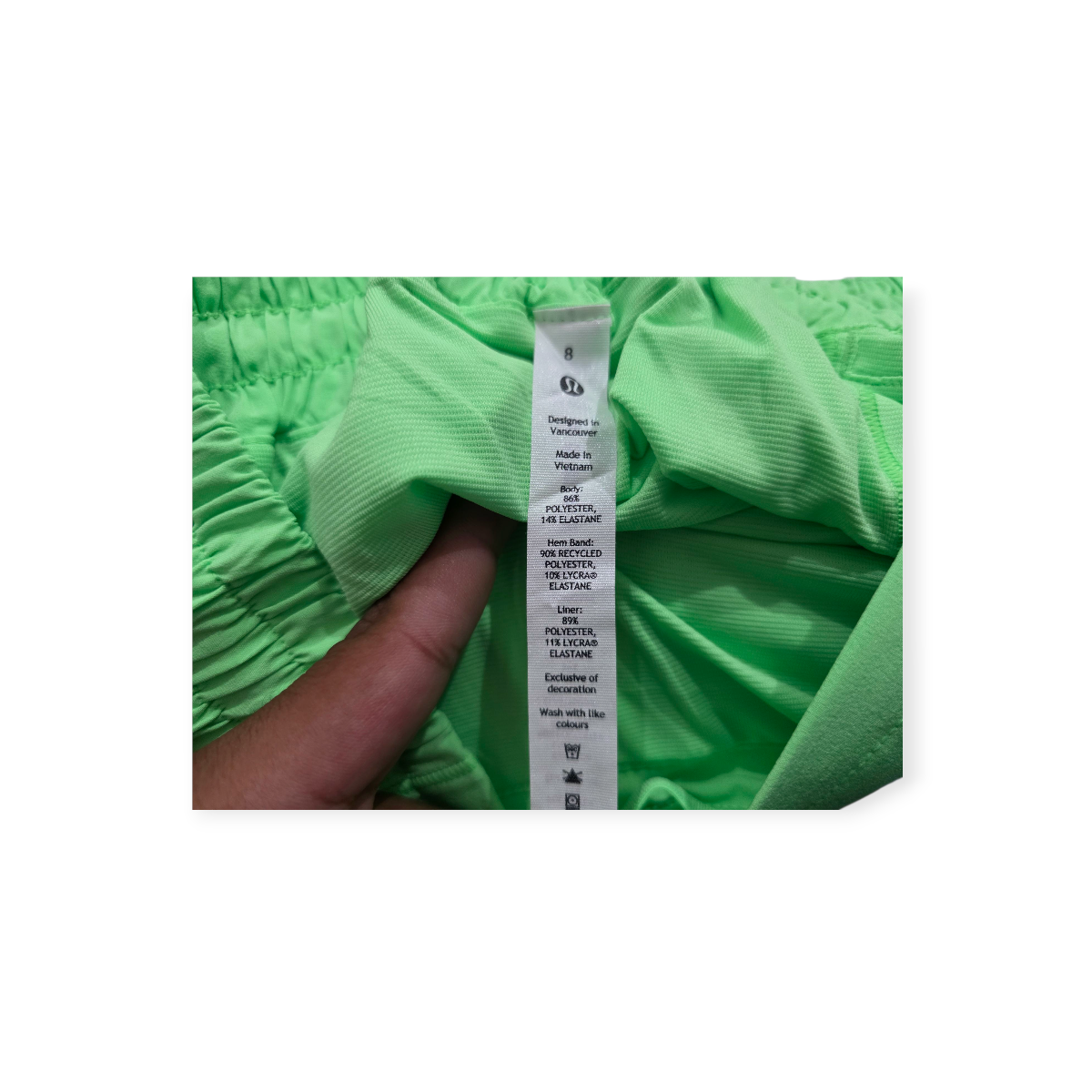 Short Lululemon Color Verde De Mujer Talla 8