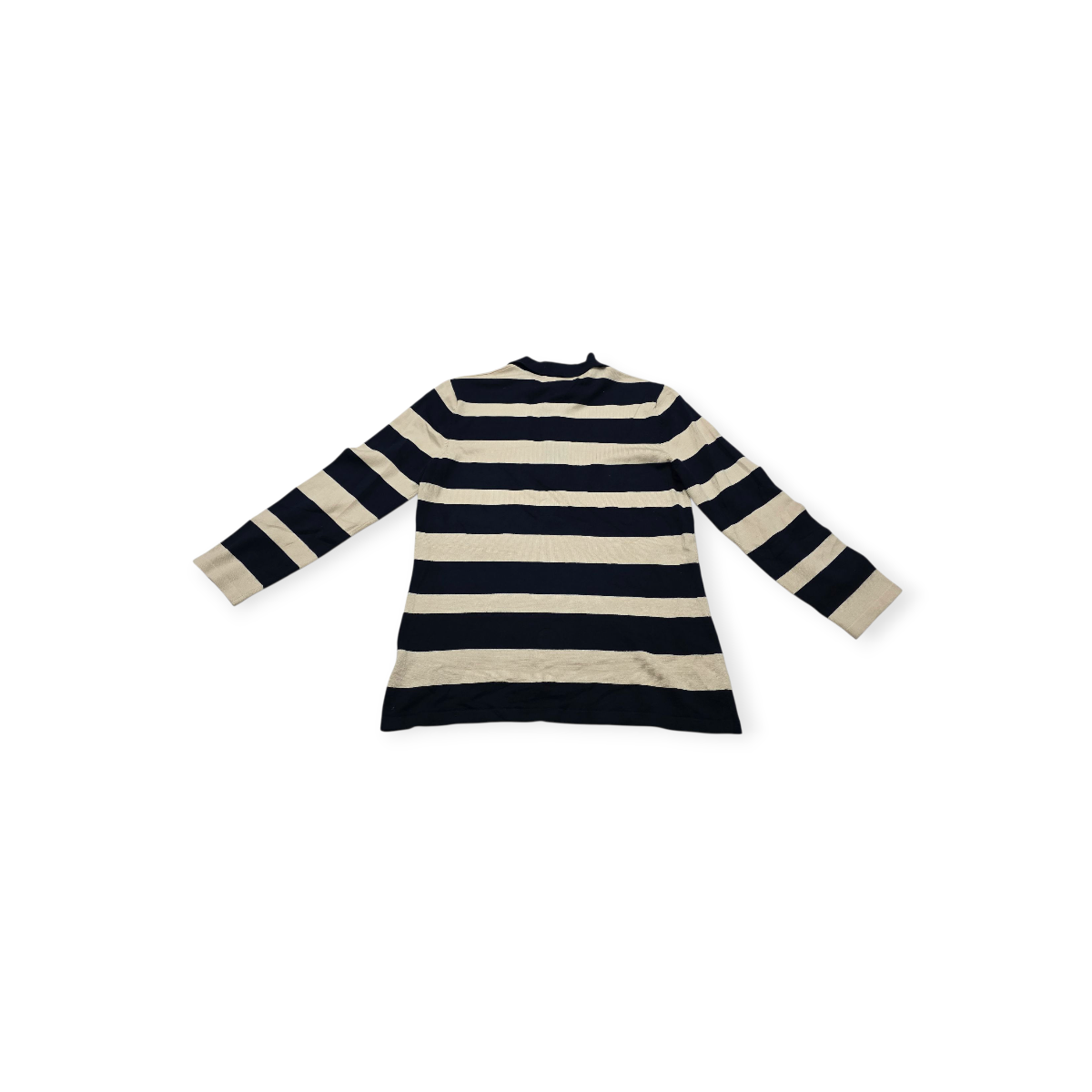 Blusa Ralph Lauren De Seda Chico S Color Crema/azul Rayada