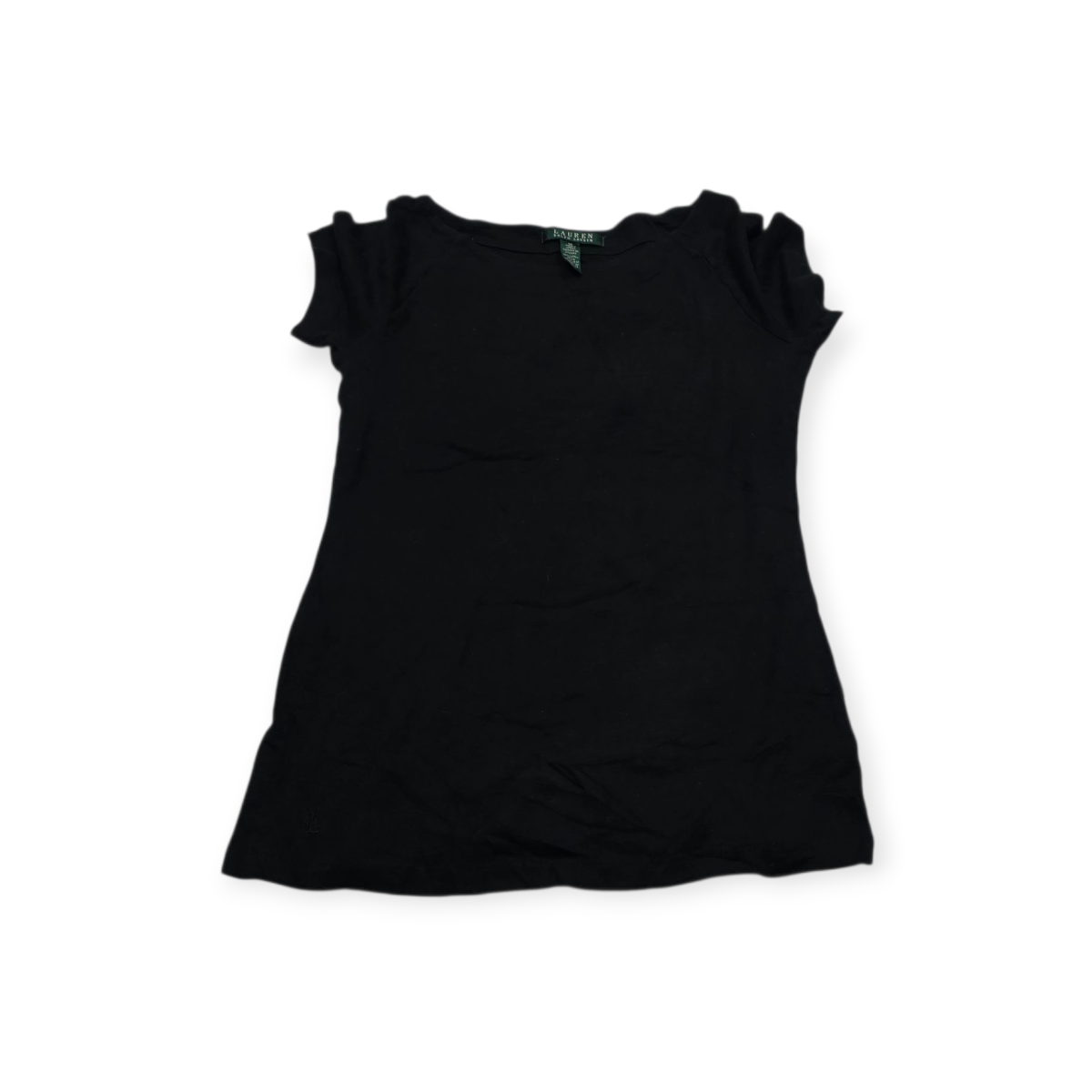Blusa Ralph Lauren Manga Corta Mediana M Negro De Algodón