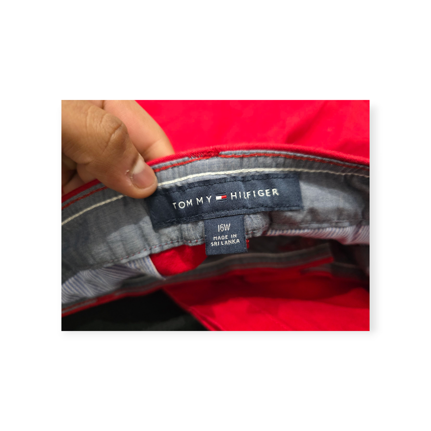 Short Tommy Hilfiger Talla 16w Color Rojo De Mujer