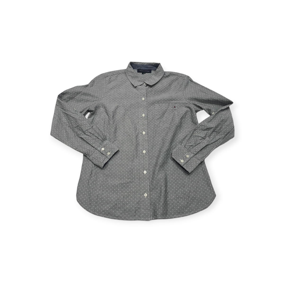 Camisa Tommy Hilfiger Gris Con Lunares De Mujer