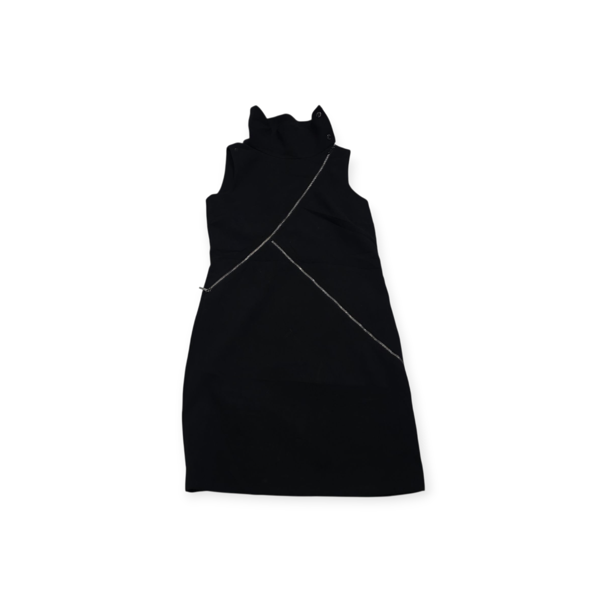 Vestido Michael Kors Talla 8 Cuello Alto Negro Con Cierres