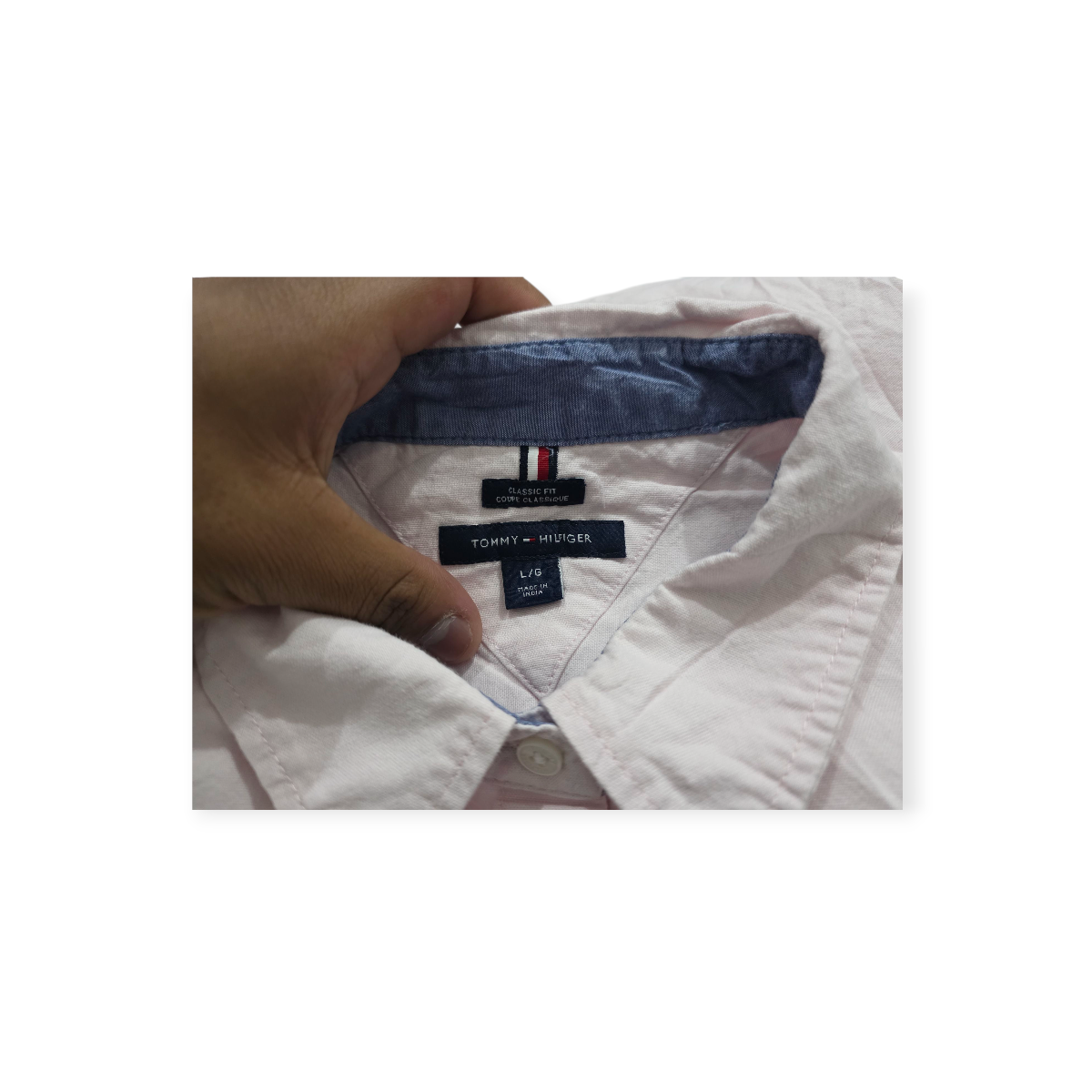 Camisa Tommy Hilfiger Grande L Classic Fit Color Rosa