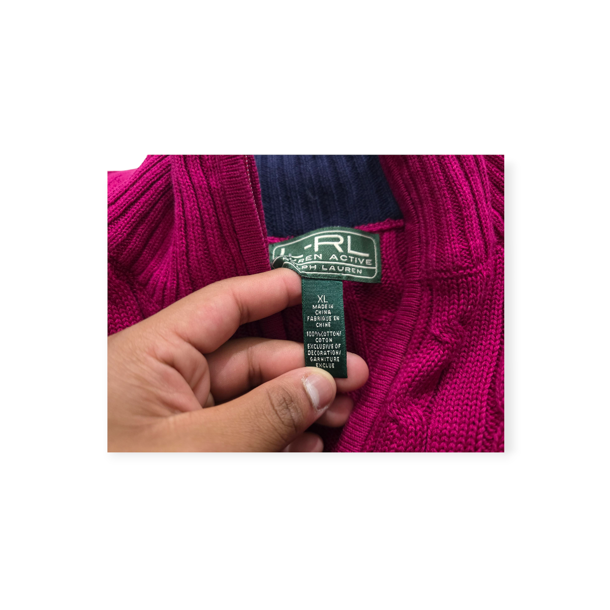 Sueter Ralph Lauren Cierre Completo Xgrande Xl Color Fucsia