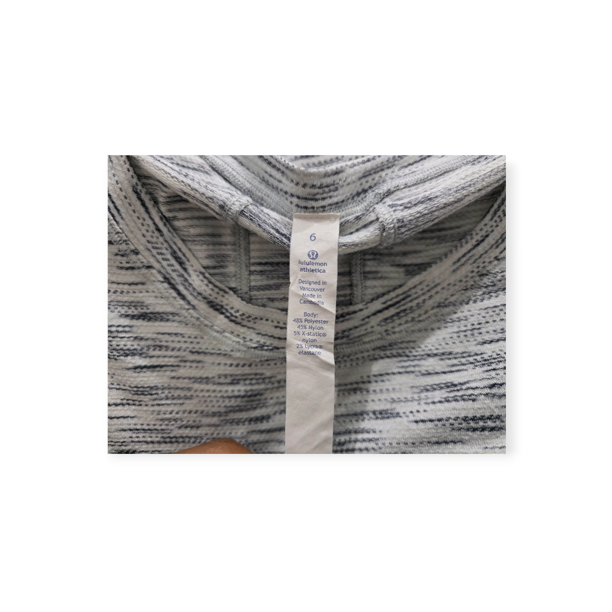 Playera Lululemon Talla 6 Gris Jaspeada Manga Corta