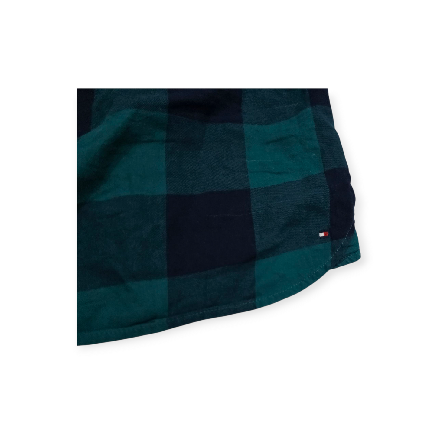 Blusa Tommy Hilfiger Mujer Mediana M Azul/verde A Cuadros