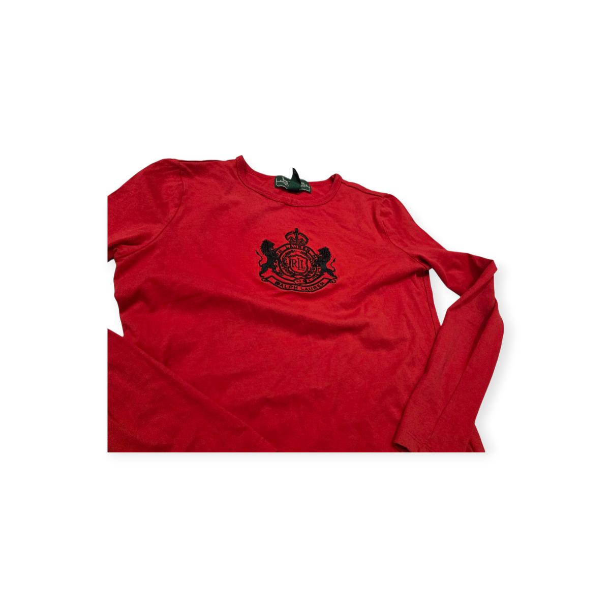 Playera Ralph Lauren Manga Larga Roja Extra Chica Petite