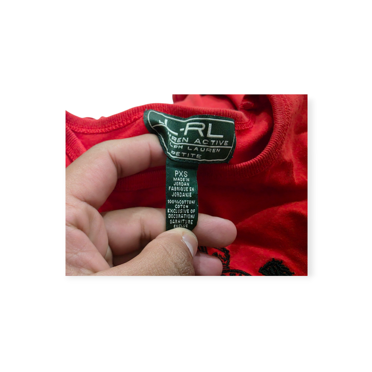 Playera Ralph Lauren Manga Larga Roja Extra Chica Petite