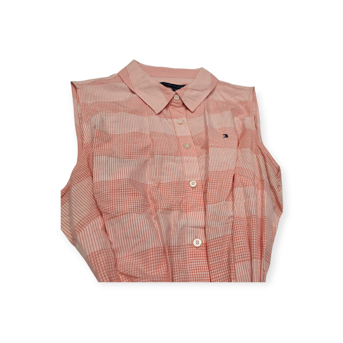 Vestido Camisero Tommy Hilfiger Talla 12 Rosa Sin Mangas