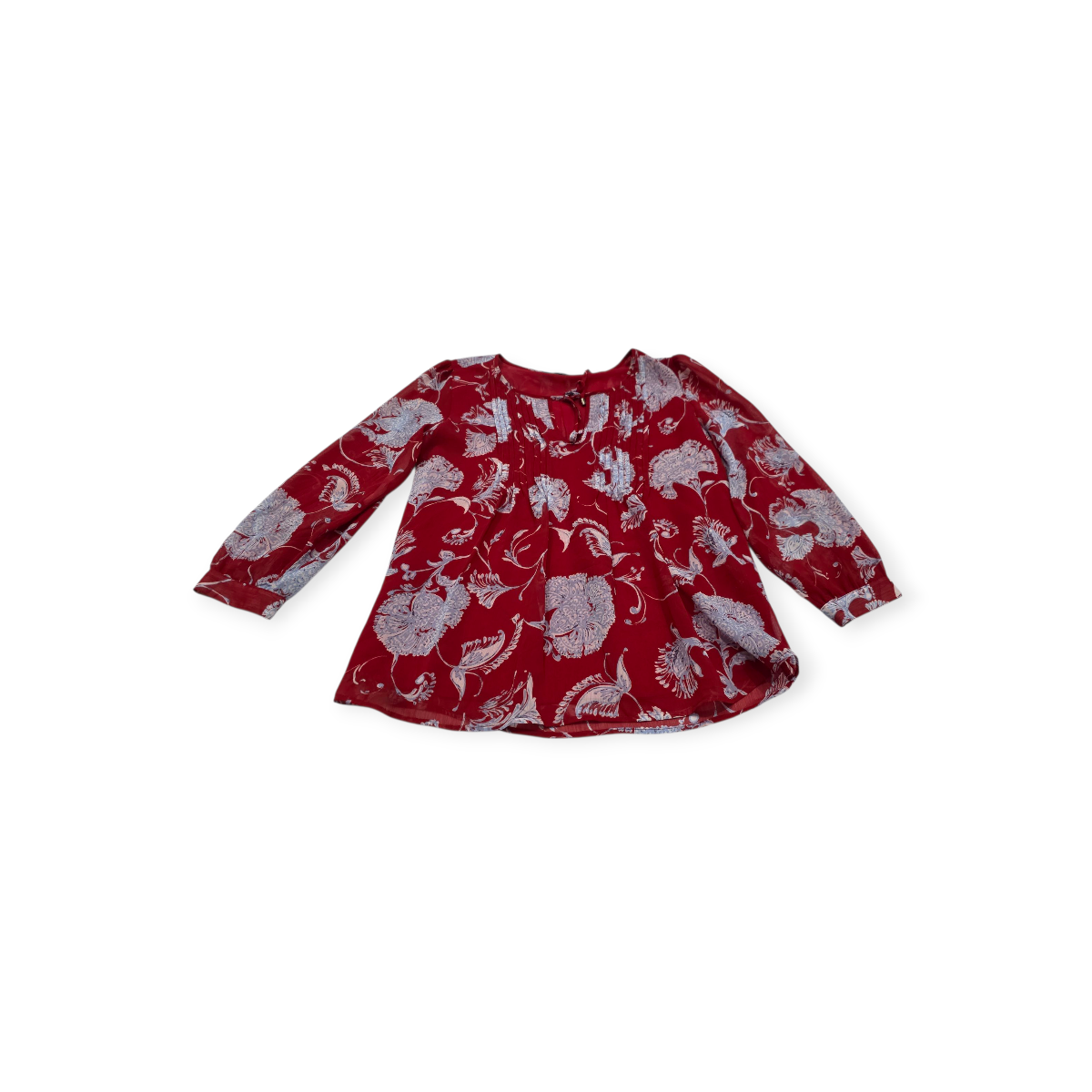 Blusa Tommy Hilfiger Mediana M Roja Con Azul Manga Larga
