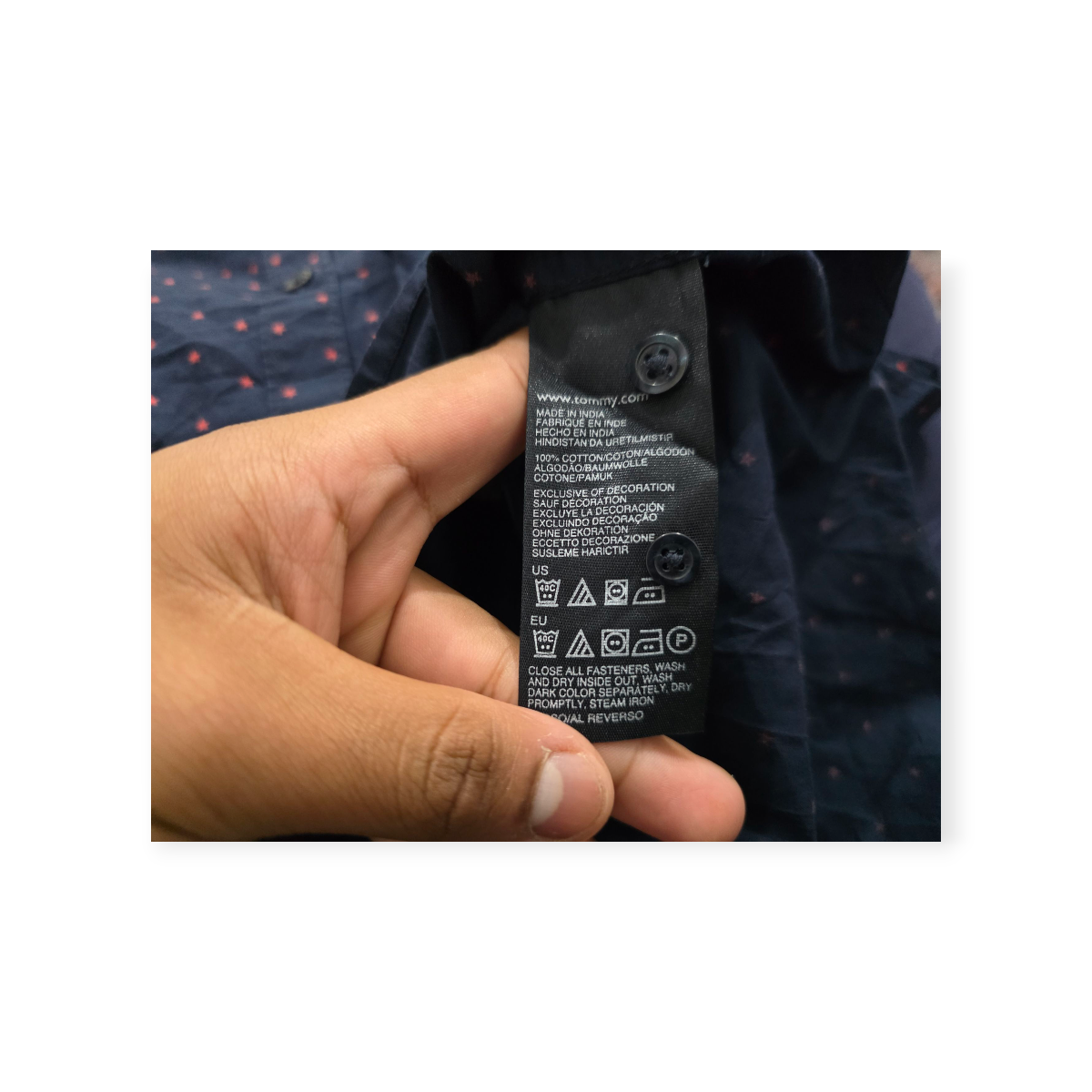 Camisa Tommy Hilfiger Azul Con Estrellas Relaxed Fit Mujer