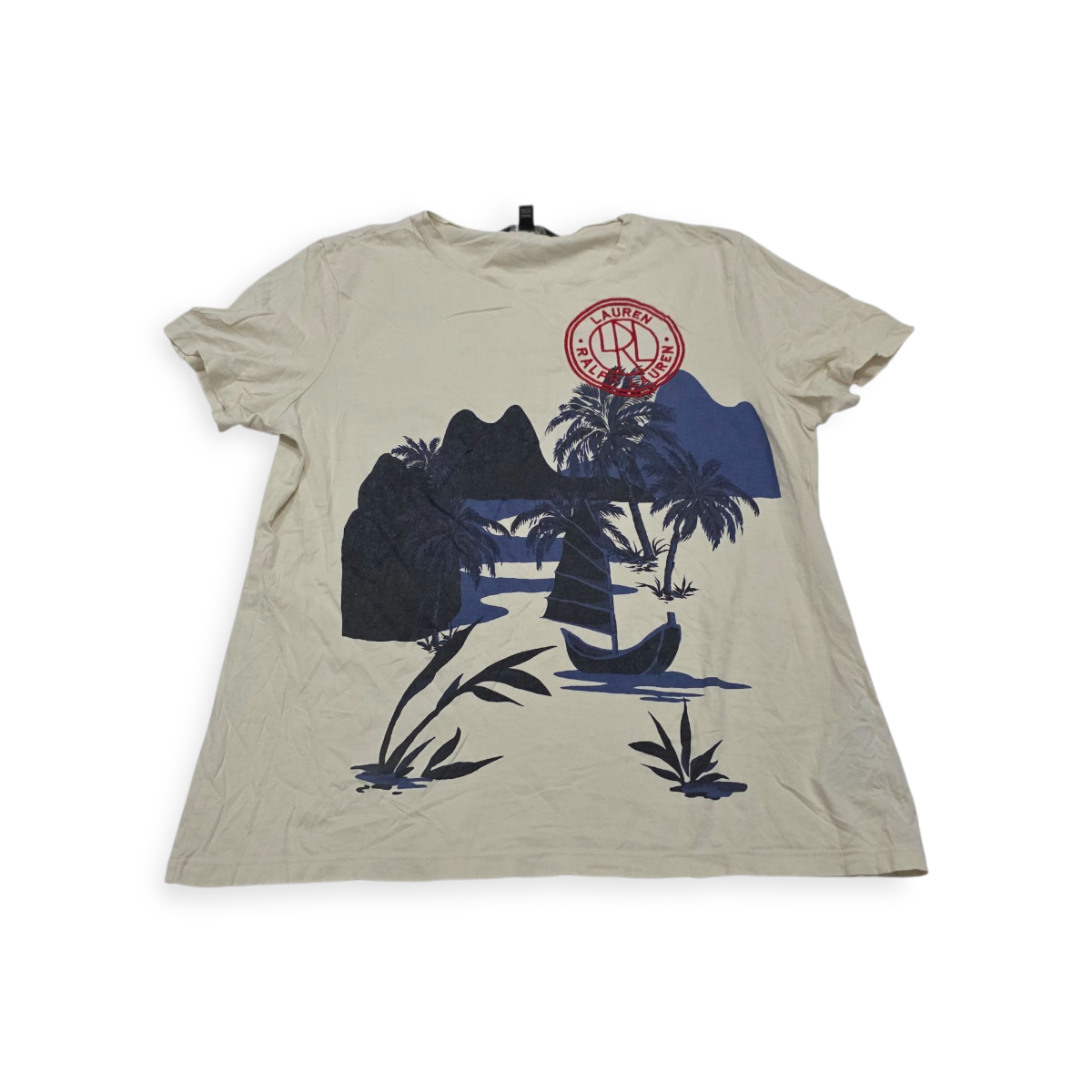 Playera Ralph Lauren Black Color Crema De Mujer Grande