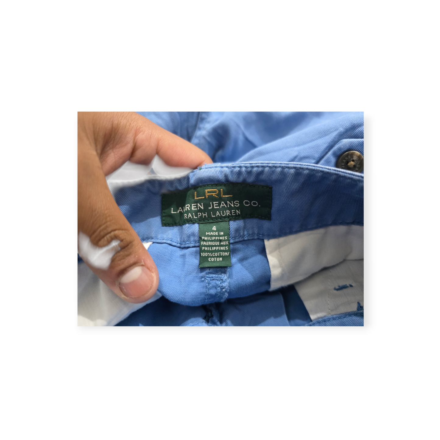 Bermuda Ralph Lauren De Mujer Azul Celeste Talla 4