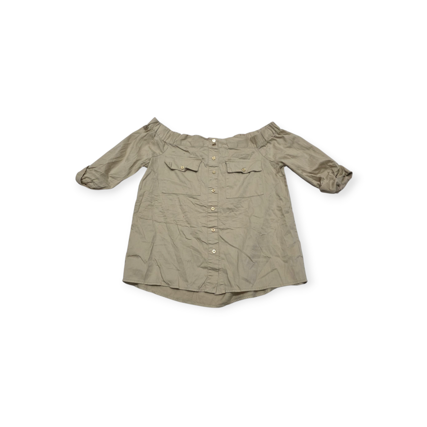 Blusa Michael Kors Xchico Xs Cafe Claro Escotada