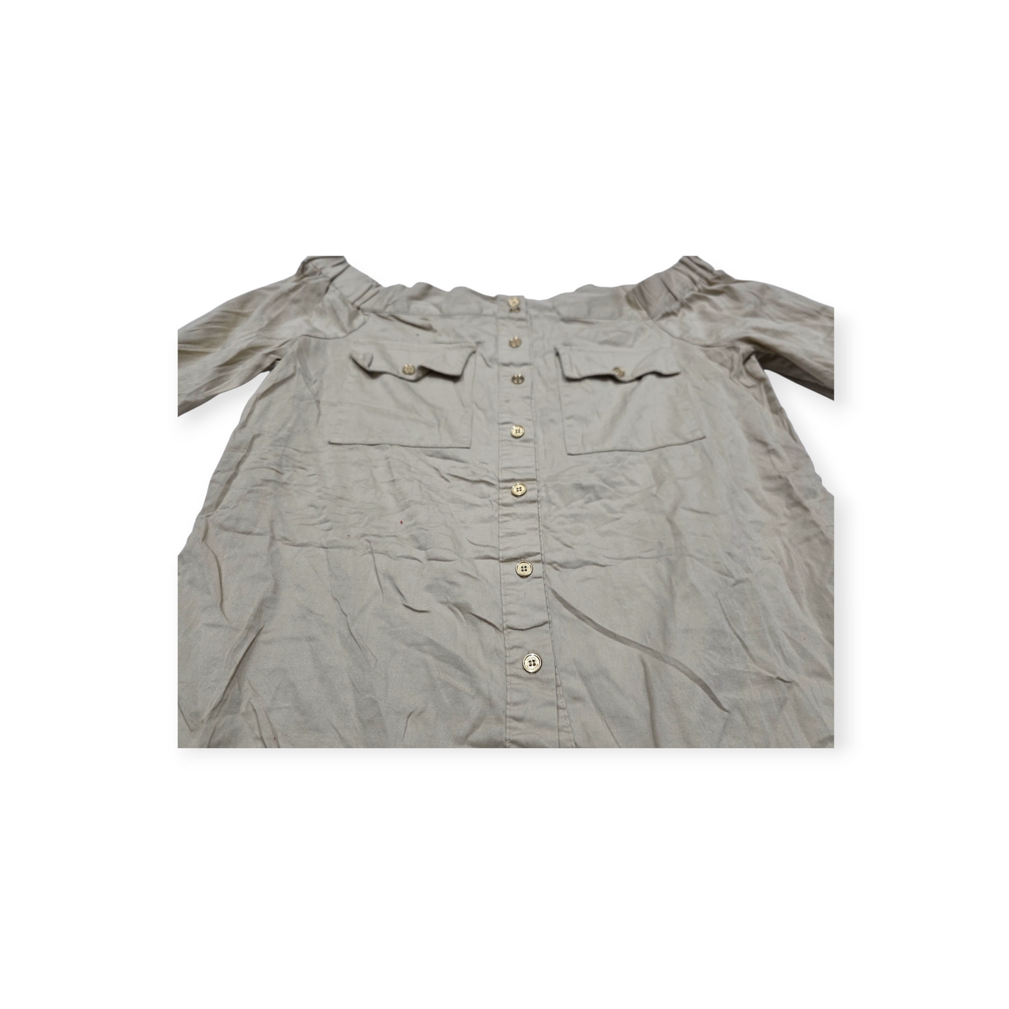 Blusa Michael Kors Xchico Xs Cafe Claro Escotada
