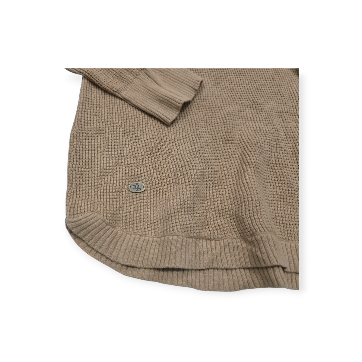 Sueter Ralph Lauren Con Cordones Grande L Color Cafe