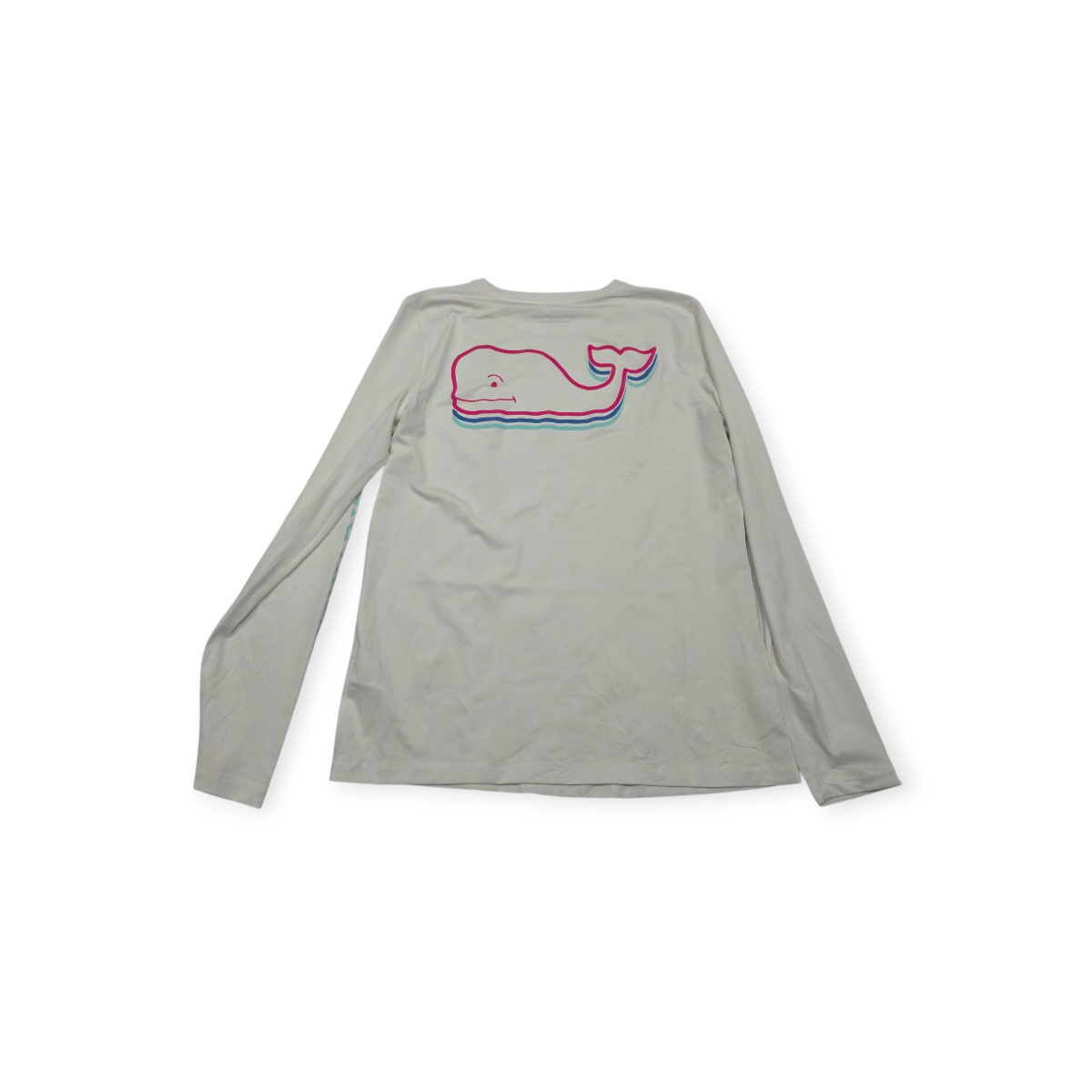 Playera Vineyard Vines Performance Blanca Com Rosa De Mujer