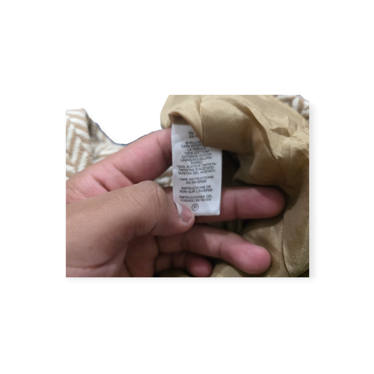 Blazer Corto Michael Kors Cafe Claro Con Lineas Chico Petite Marrón S