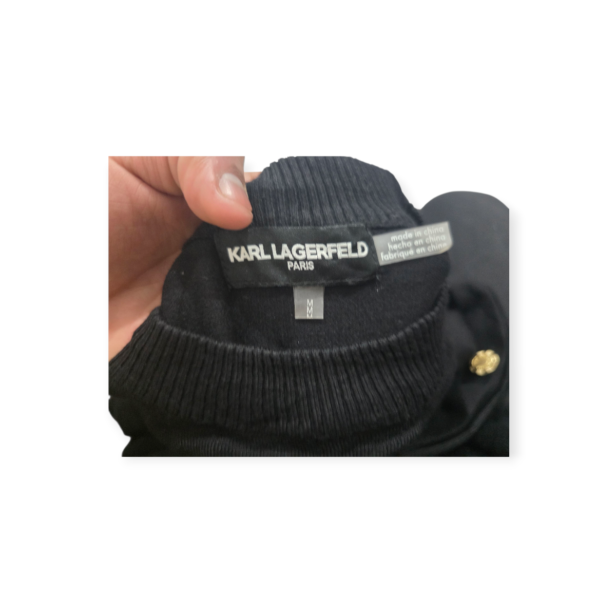 Sueter Karl Lagerfeld Mediana M Negro Con Botones Dorados