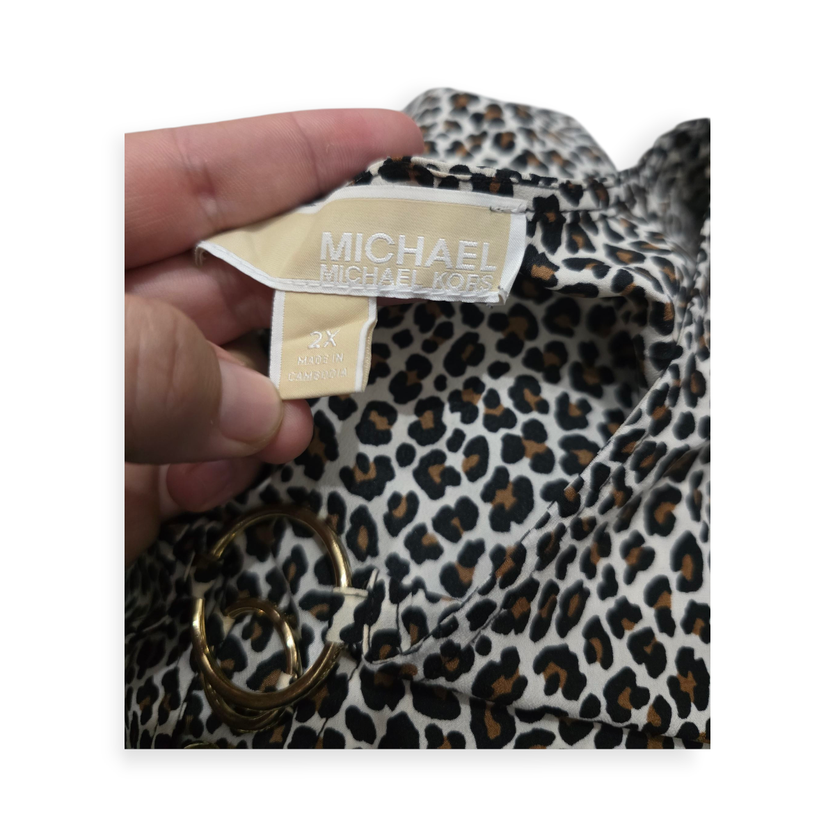 Blusa Michael Kors Talla 2x Animal Print De Mujer
