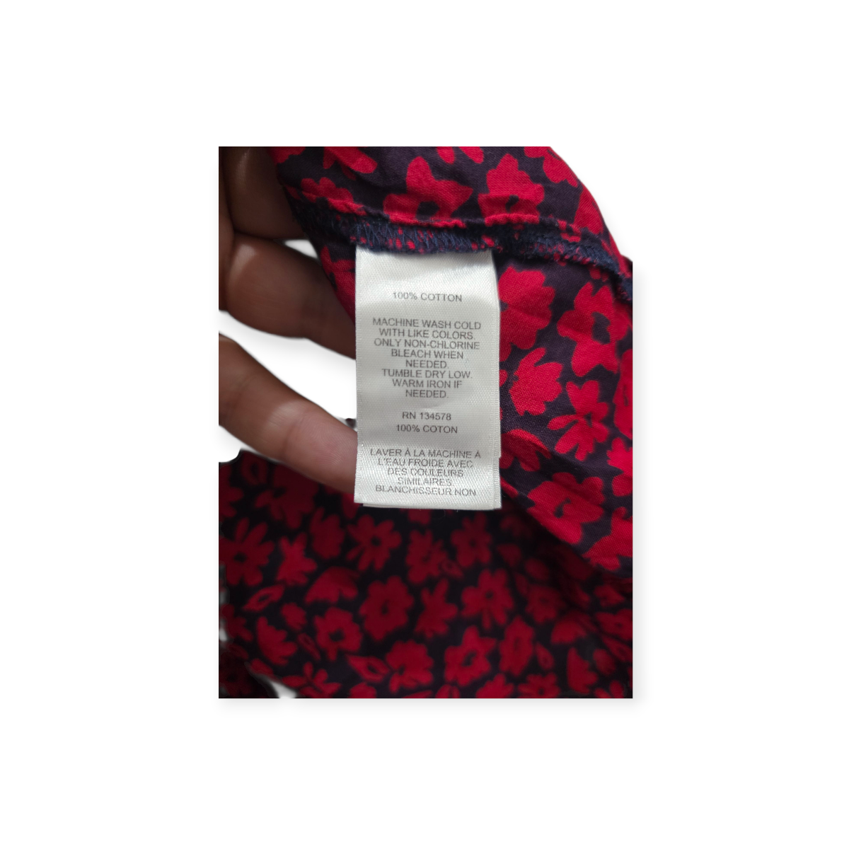 Camisa Vineyard Vines Talla 10 Roja Floreada