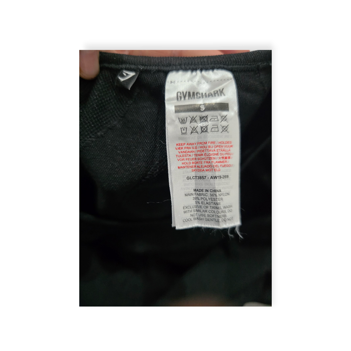 Playera Crop Top Gymshark Chico S Negro Com Gris