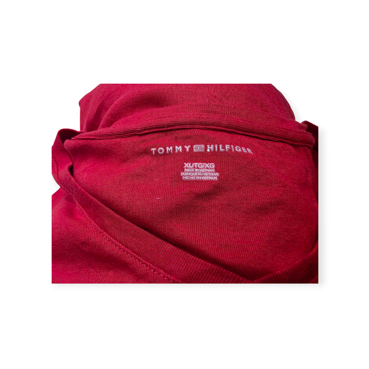 Playera Tommy Hilfiger Xl Manga Corta Color Rojo Cuello V