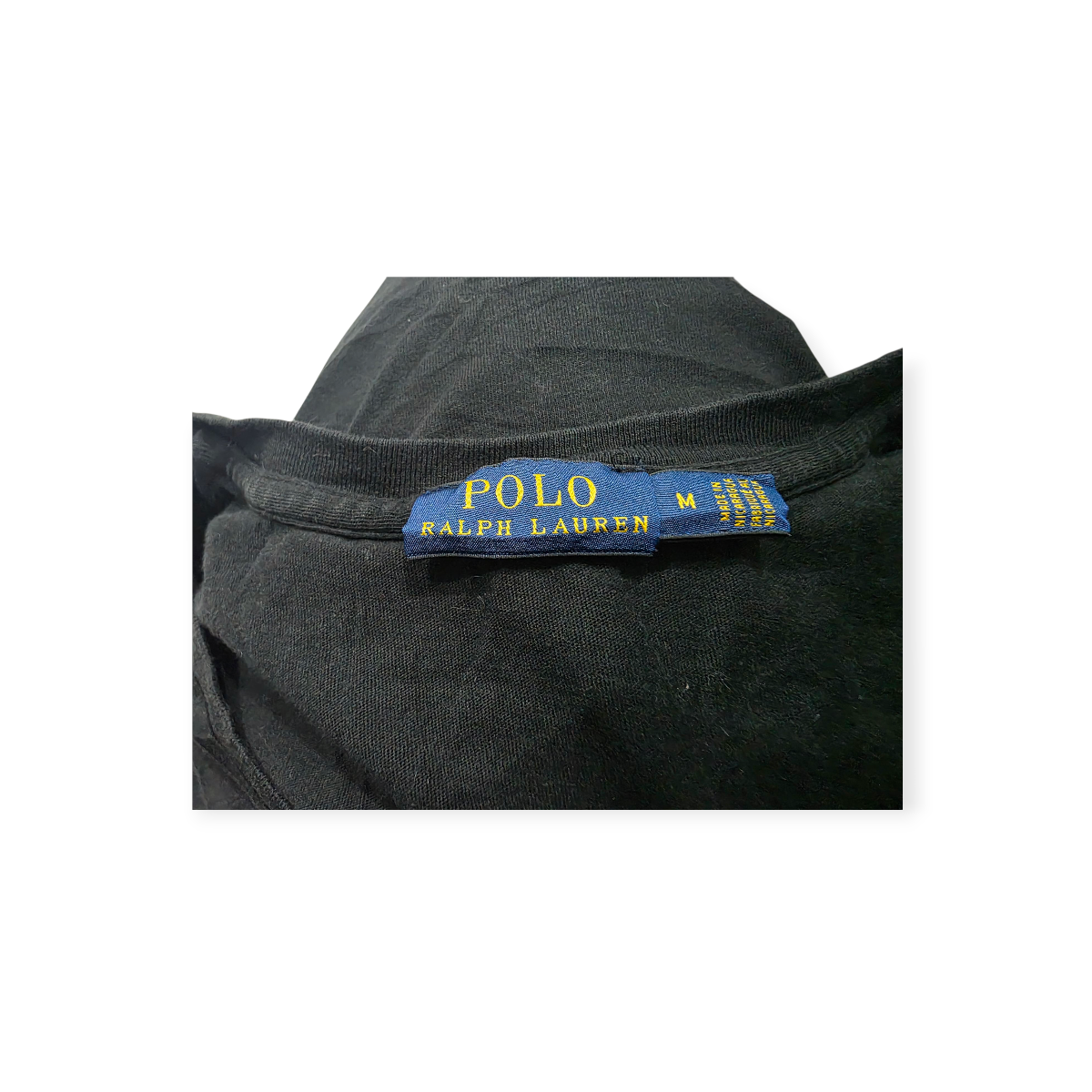 Playera Polo Ralph Lauren Negra Con Pony Blanco Mediana