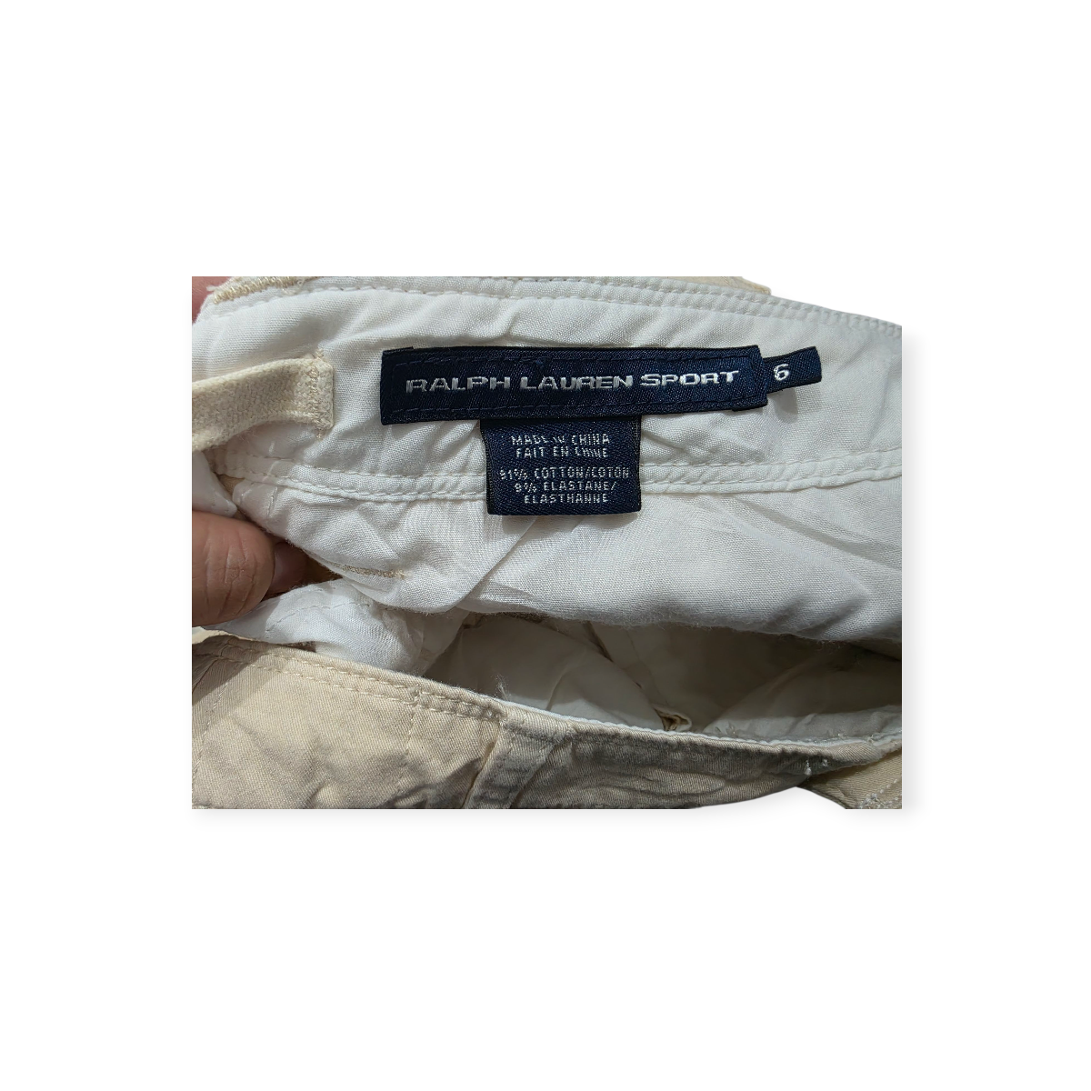 Pantalon Ralph Lauren Sport Cargo Skinny Color Crema Talla 6