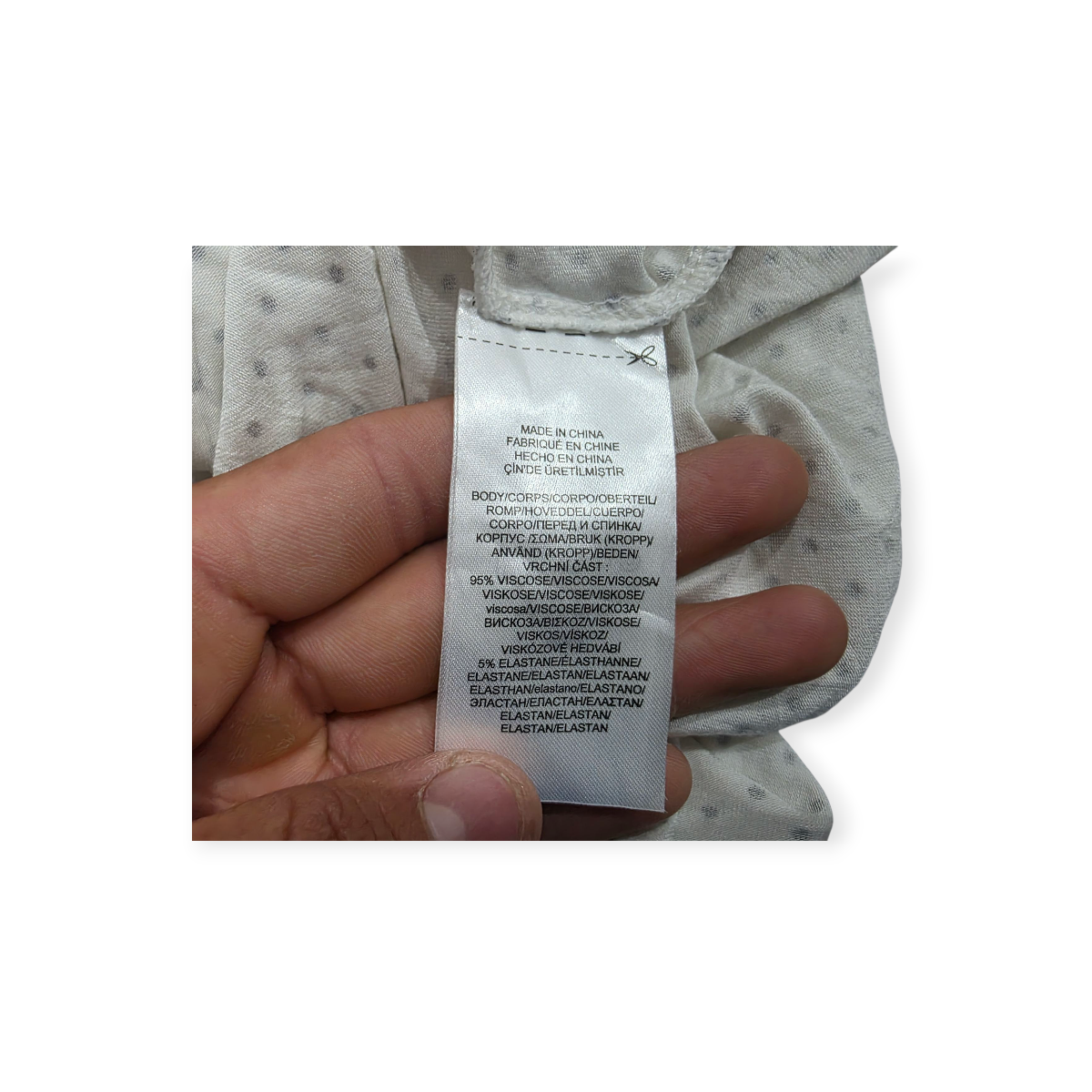 Blusa Ralph Lauren De Mujer Crema Con Lunares Manga Larga