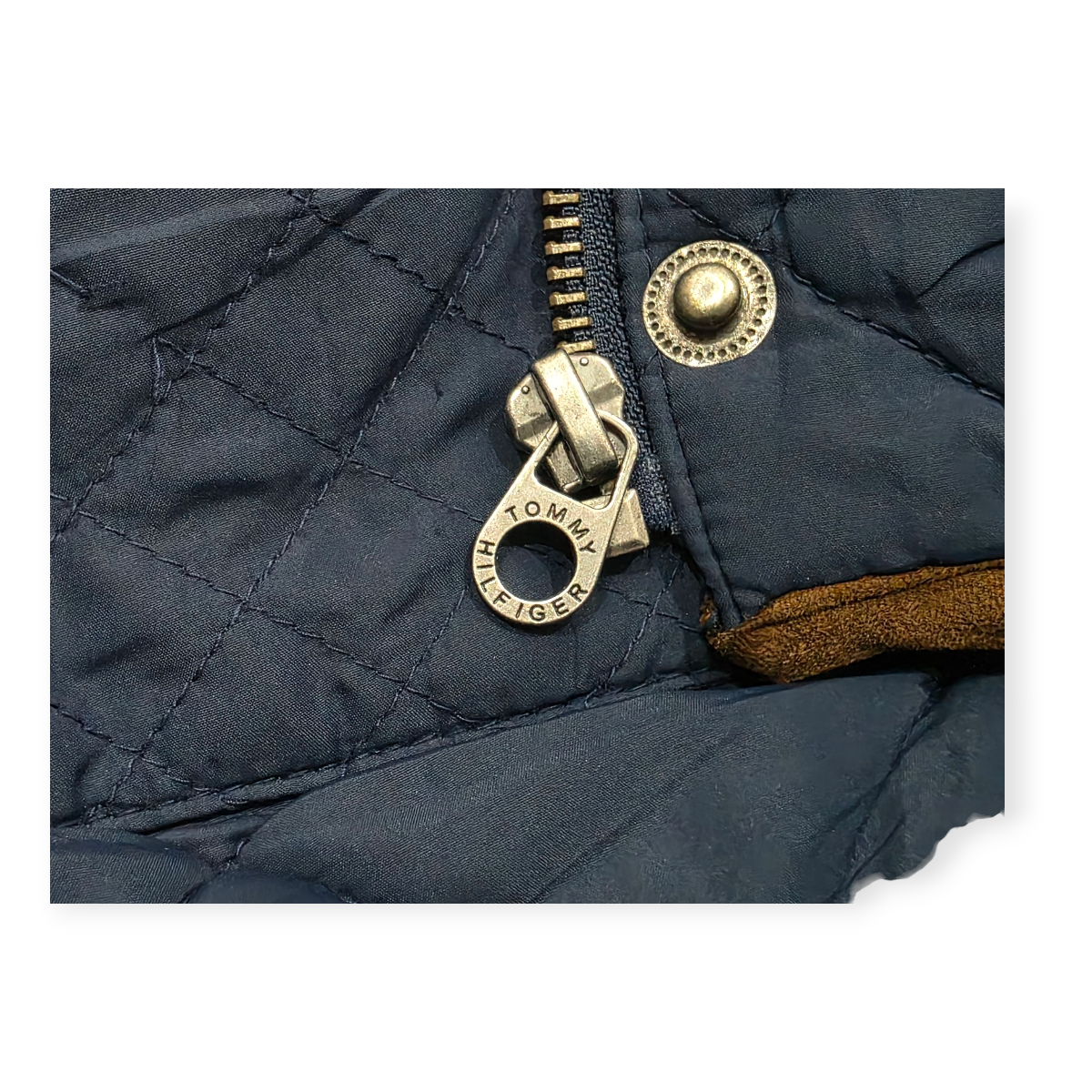 Chamarra Tommy Hilfiger Talla Chica Estilo Clásico Azul Cafe