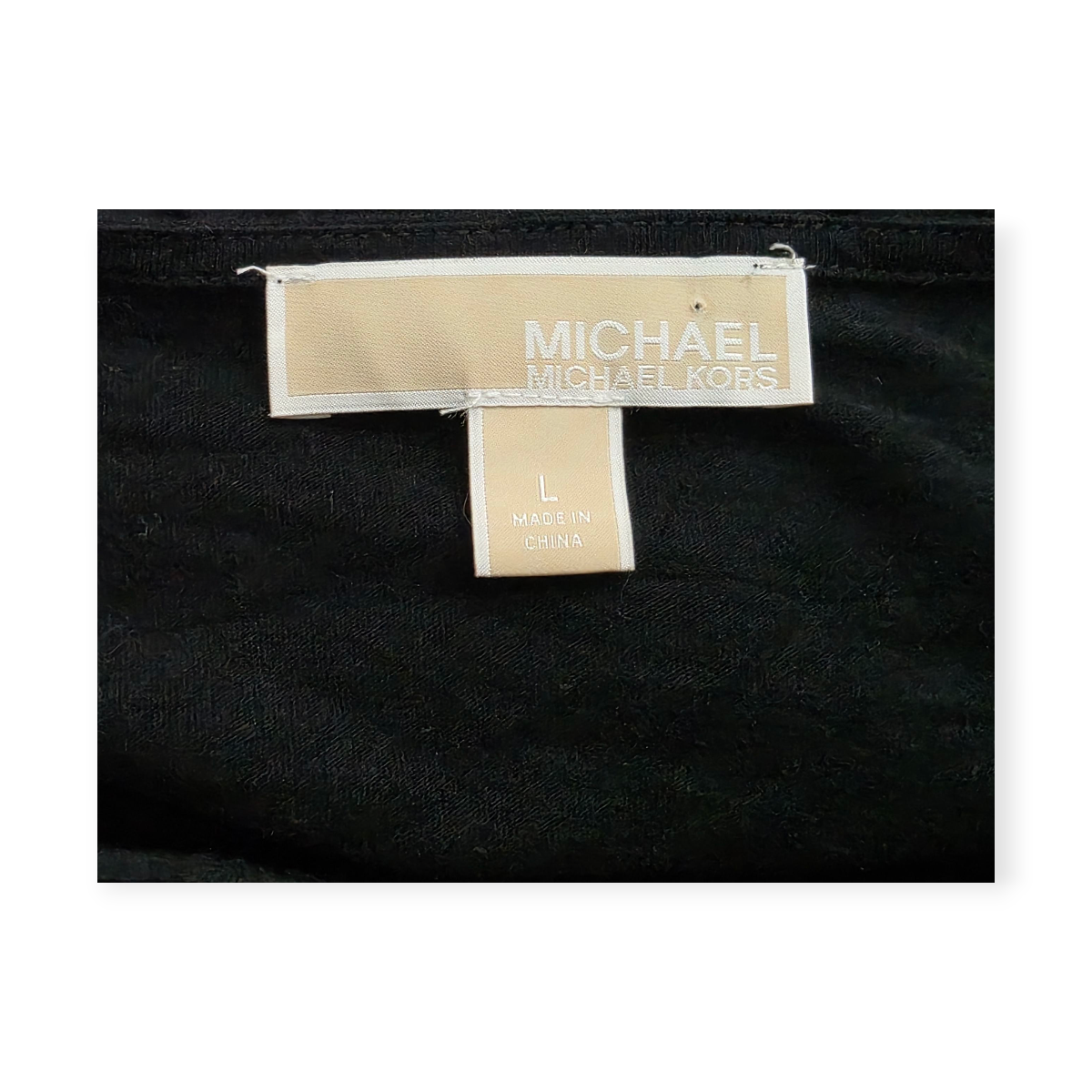 Blusa Michael Kors Negro Manga Larga Escote Con Cordones