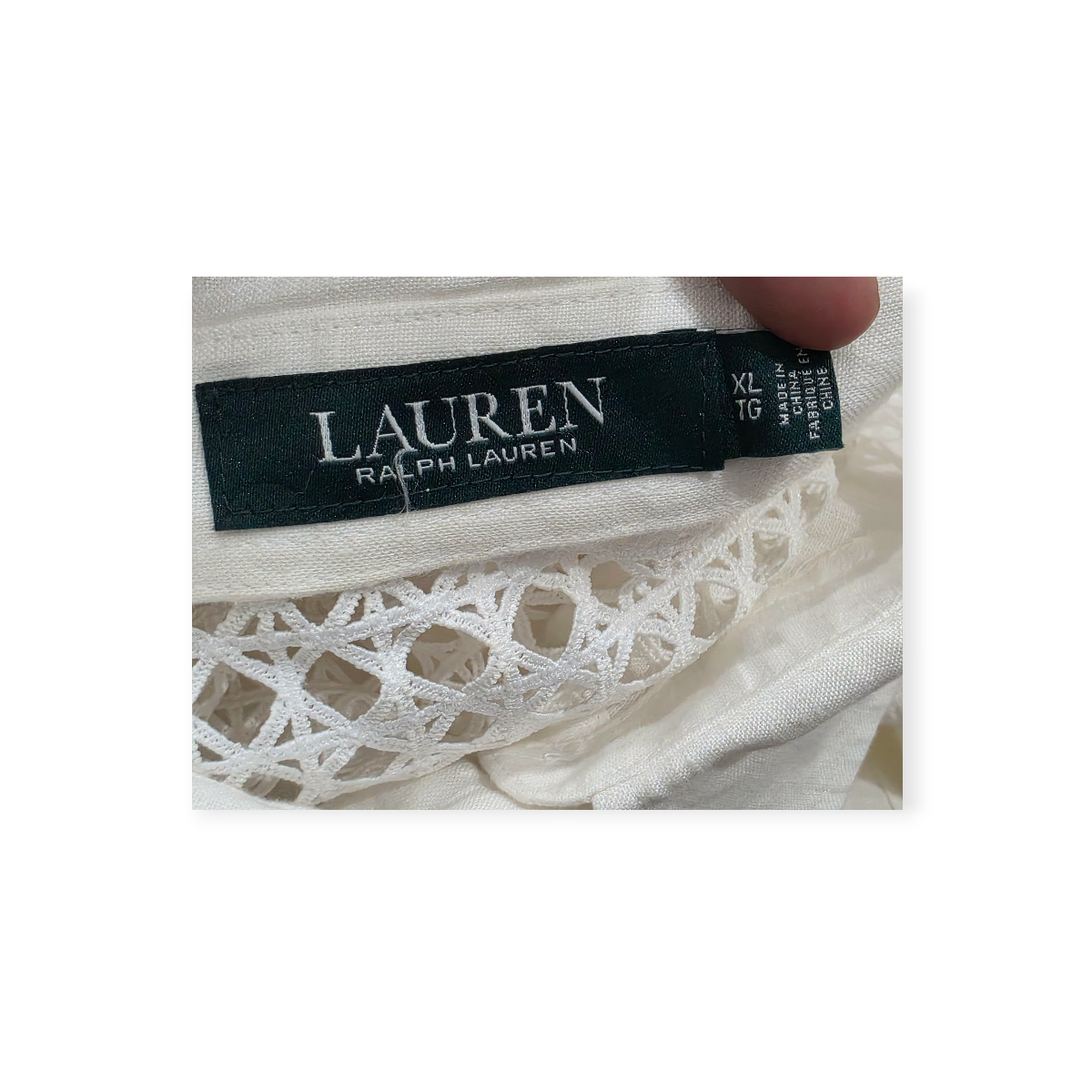 Camisa Ralph Lauren De Lino Xgrande Xl Blanco De Mujer