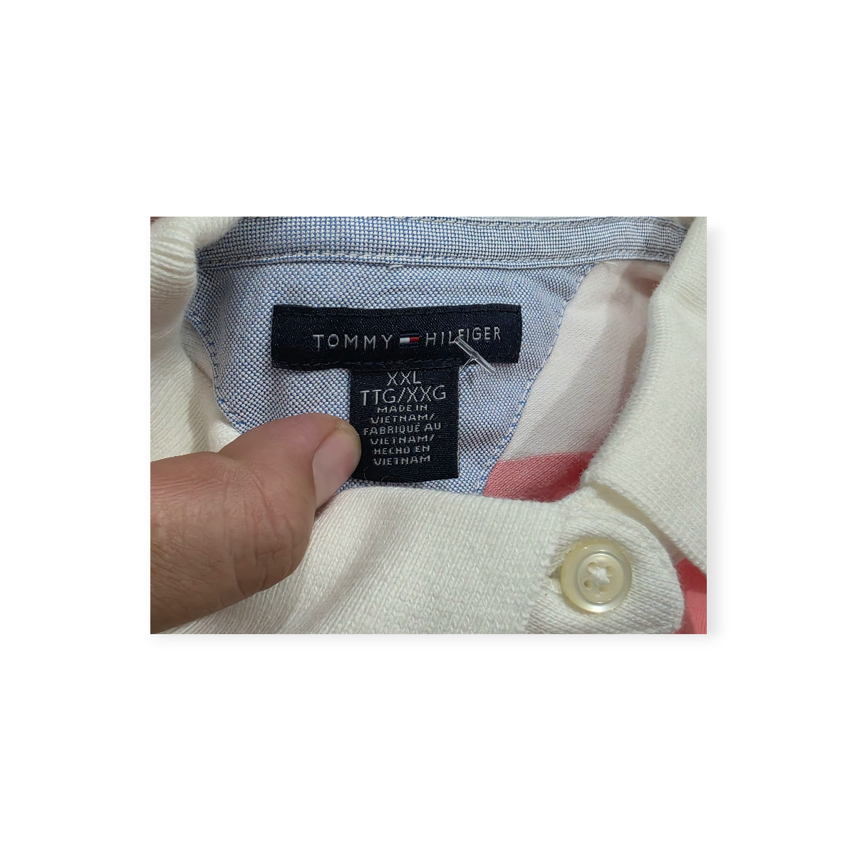 Playera Polo Tommy Hilfiger Xxl Rosa Con Blanco Manga Corta