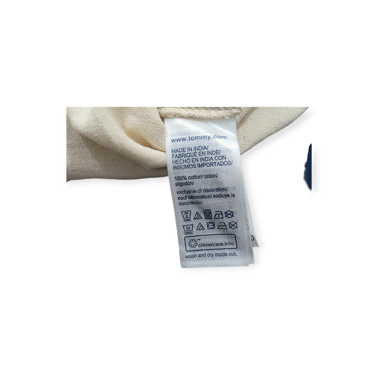 Playera Corta Tommy Hilfiger Extra Extra Chica Color Crema