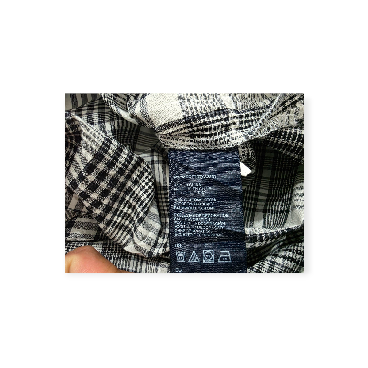 Vestido Camisero Tommy Hilfiger Mediano Mujer Cuadros Grises