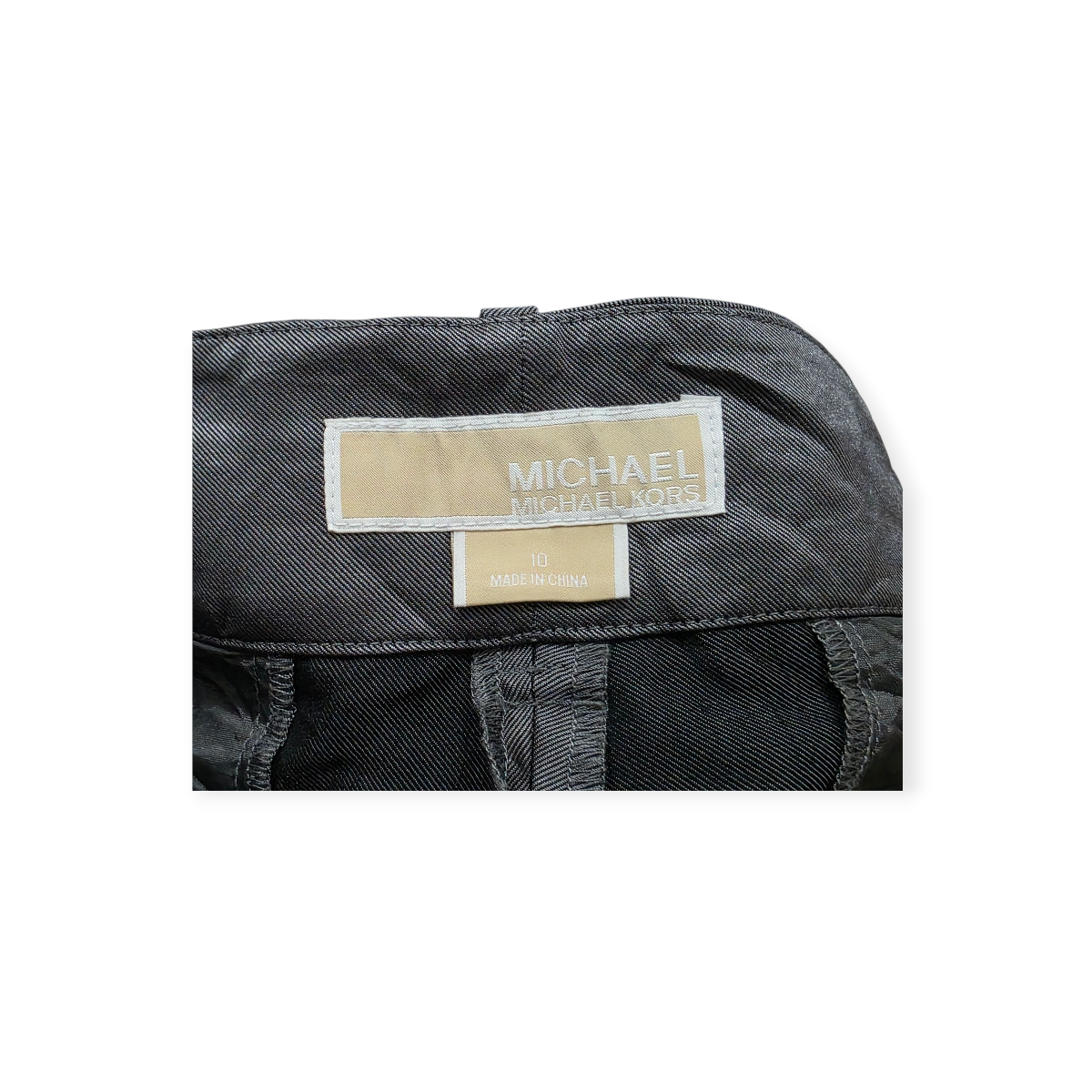 Pantalon De Vestir Michael Kors Talla 10 Gris Brillante