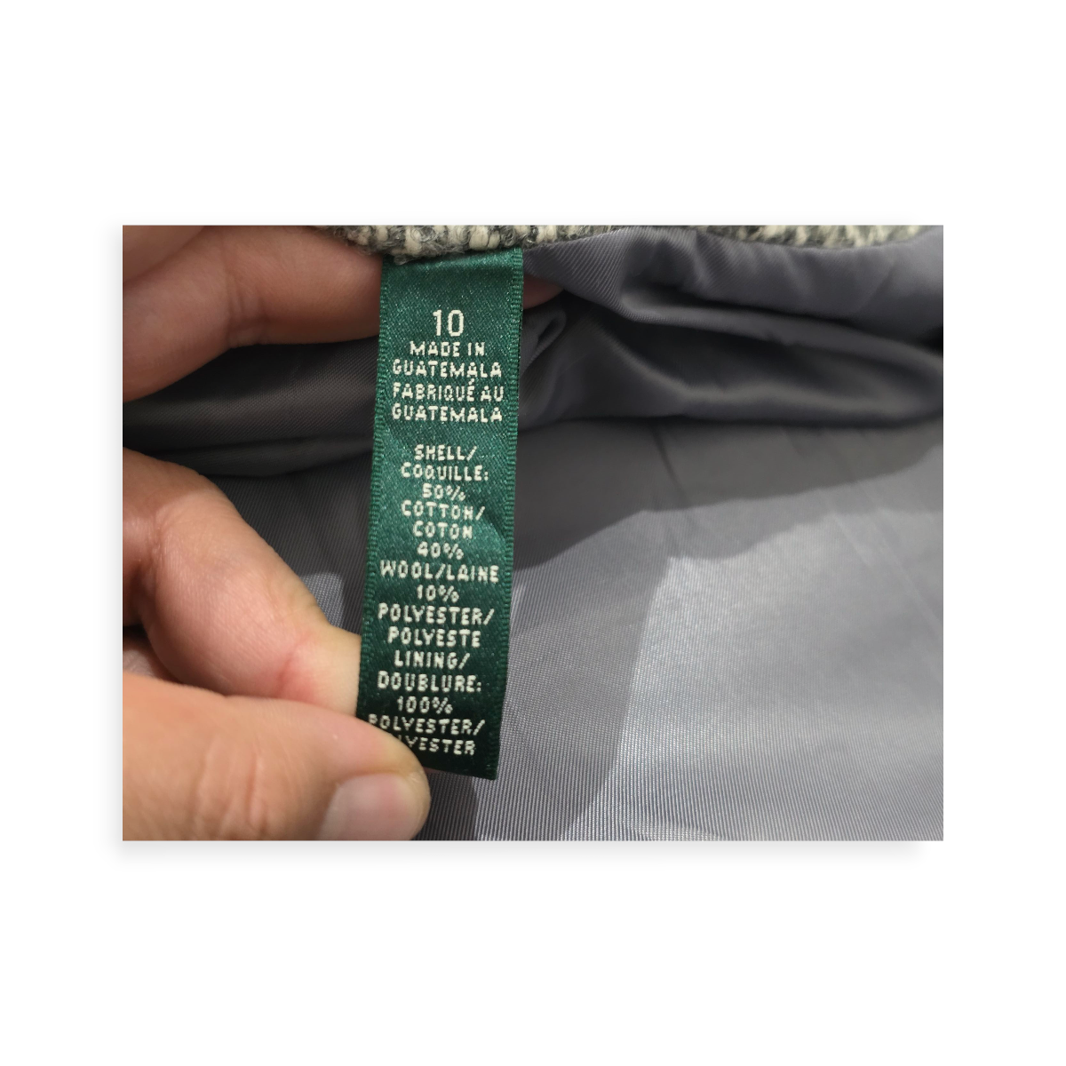 Abrigo Ralph Lauren Talla 10 Tejido Tipo Tweed Con Capucha