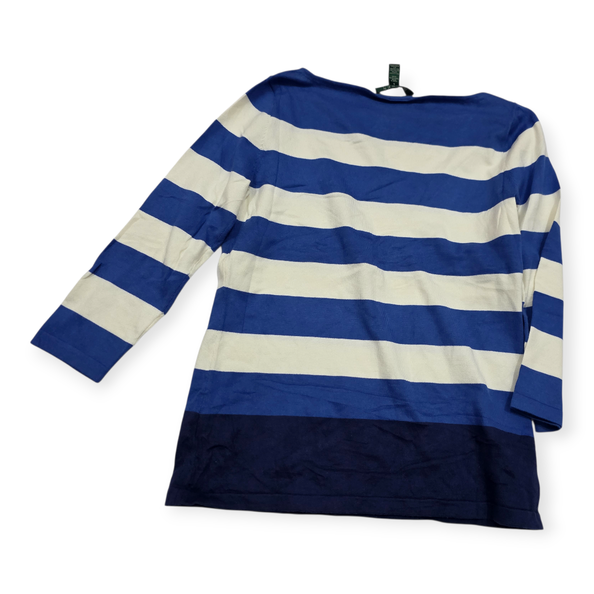 Blusa Ralph Lauren Chico S Azul Celeste De Mujer Rayada