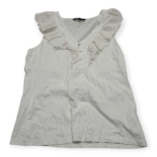 Blusa Ralph Lauren De Mujer Sin Mangas L Blanco Con Olanes