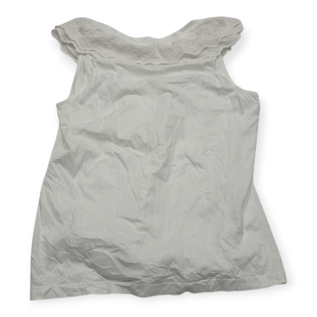 Blusa Ralph Lauren De Mujer Sin Mangas L Blanco Con Olanes